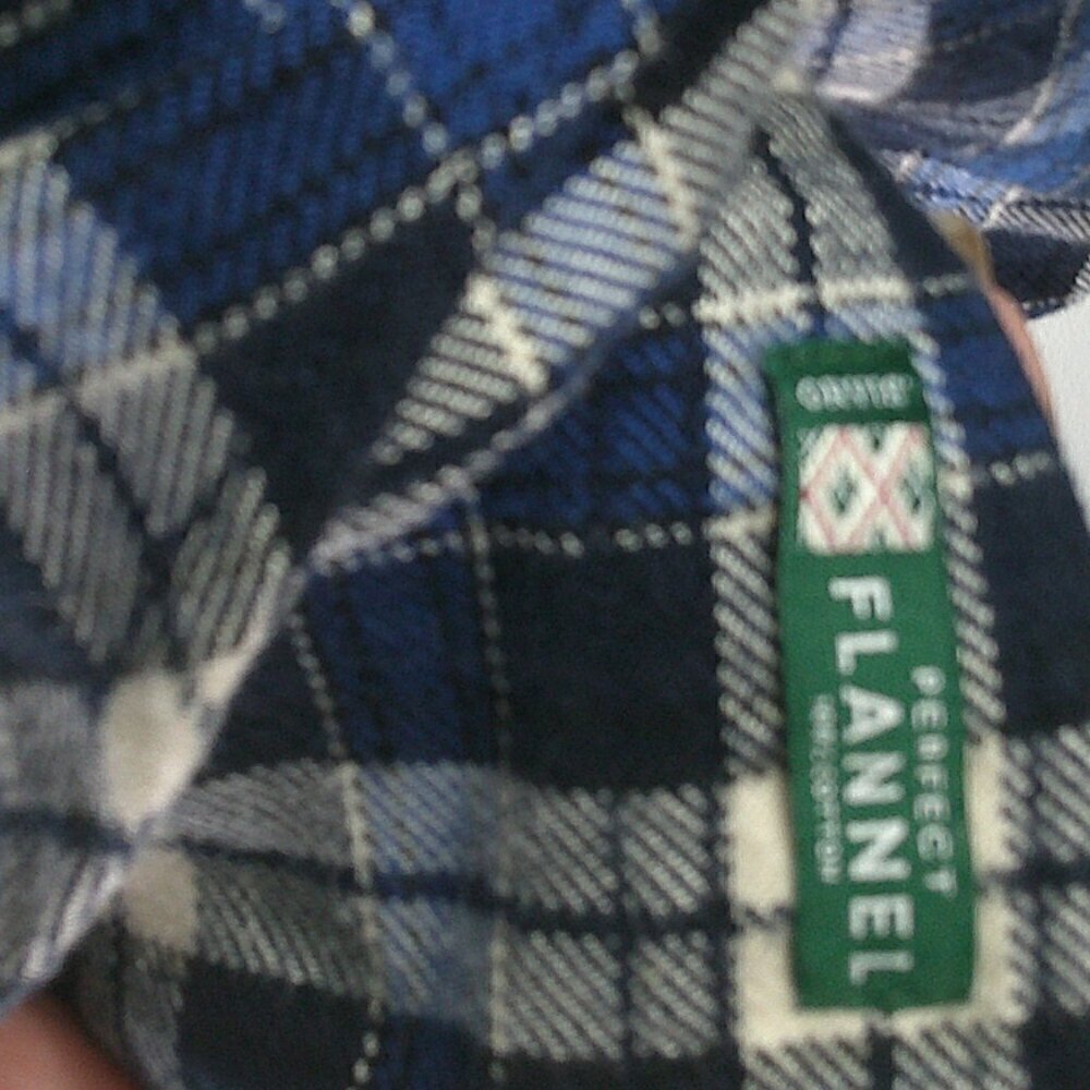 Orvis - Blue/Ivory  100% Cotton Perfect Flannel Button Down Shirt - Size Large - Picture 6 of 9